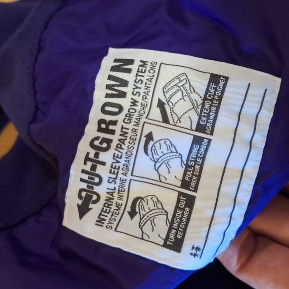 Columbia Size Large (14/16) Kids Overall Snow Suit Purple - Picture 5 of 7